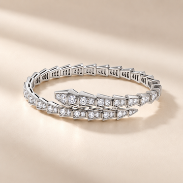 White Serpenti Pavé Diamonds Wrap Bracelet
