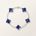Vintage Alhambra Crystal Blue Clover Bracelet