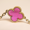 Alhambra Lucky Pink Enamel Clover 5 Motifs Bracelet