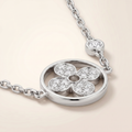 Color Blossom Pavé Diamonds Flower Pendant Necklace