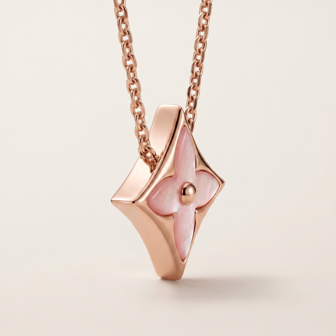 Color Blossom Rose Inlay Star Necklace