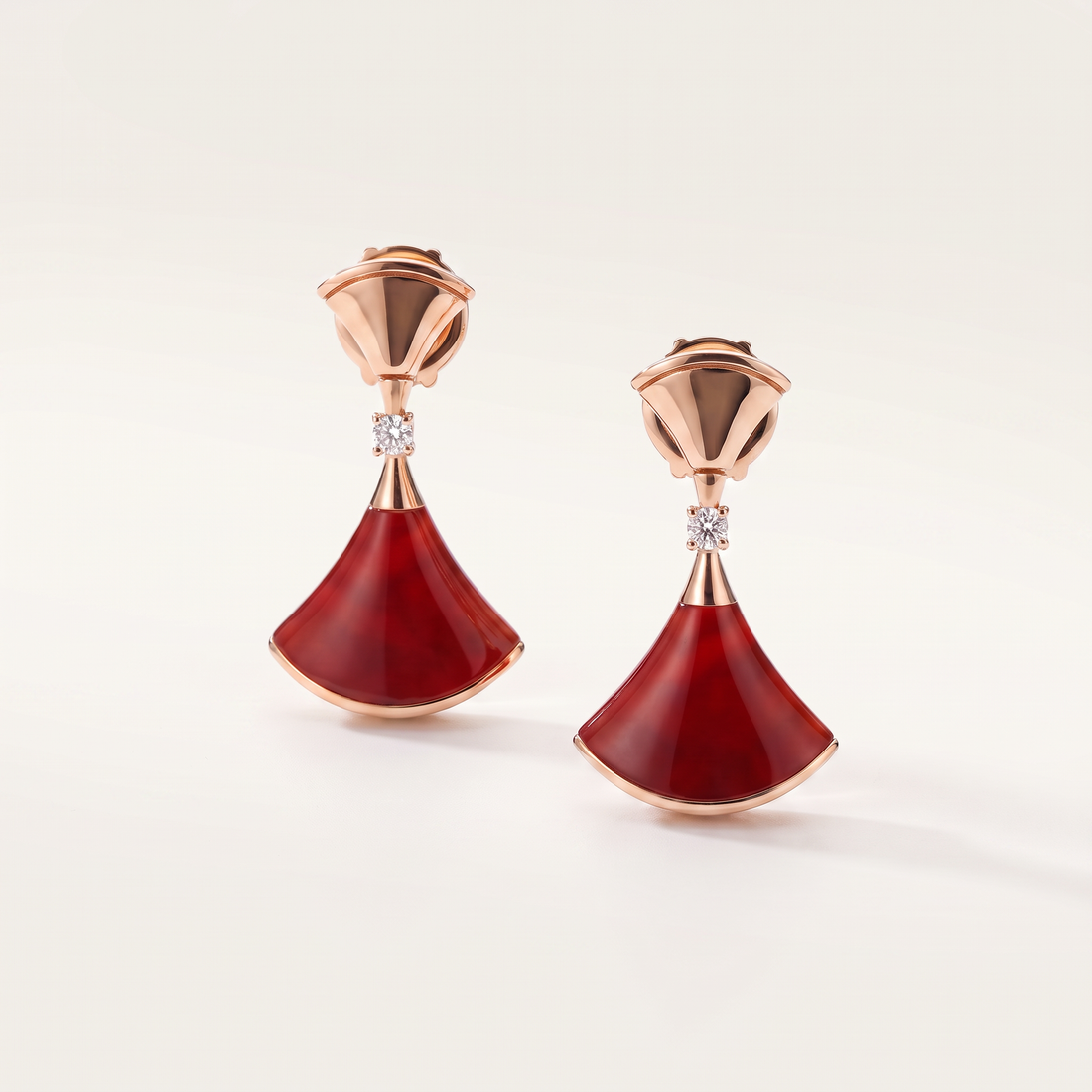 Diva's Dream Red Fan Drop Earrings