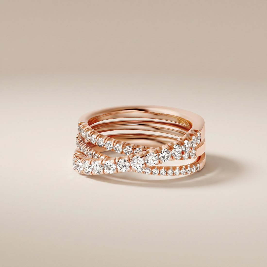 Etincelle Crossover Pavé Diamond Ring
