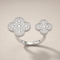 Floral Clover Between The Finger Ring