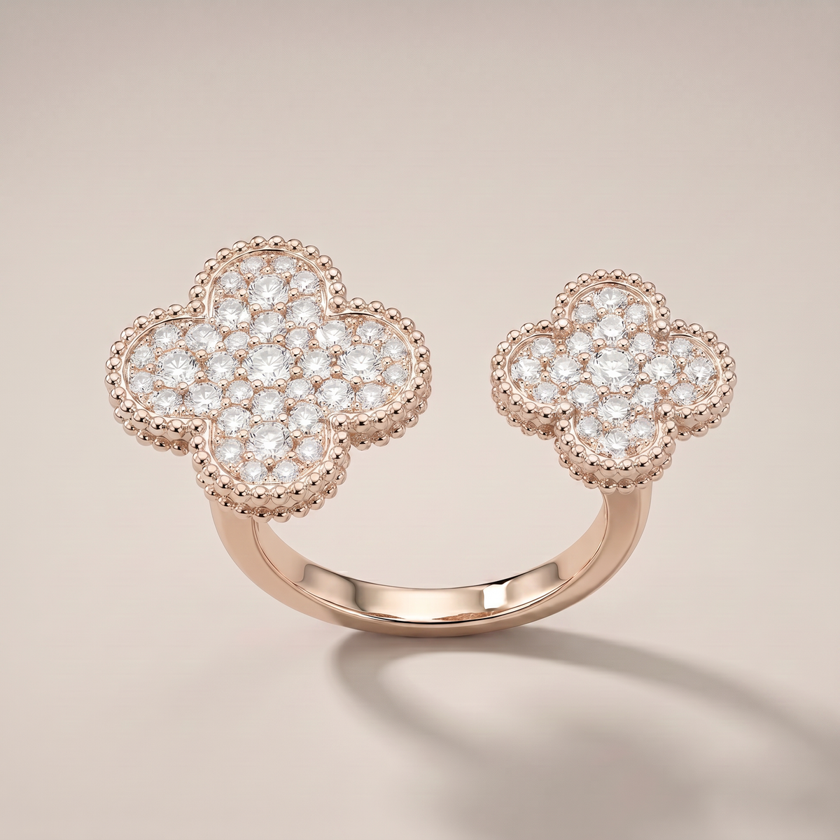 Floral Clover Between The Finger Ring