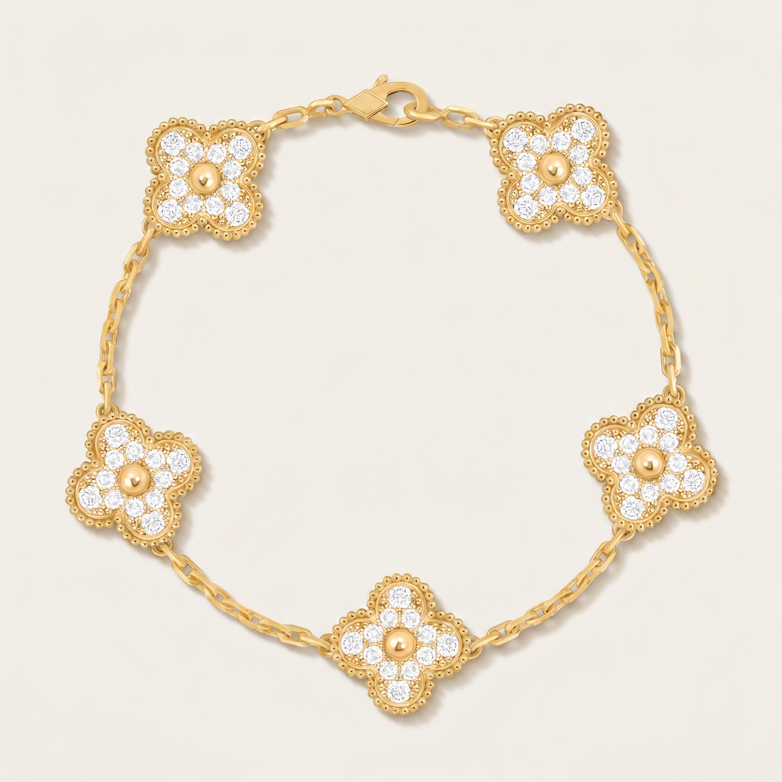 Vintage Alhambra Pavé Diamonds Clover Bracelet