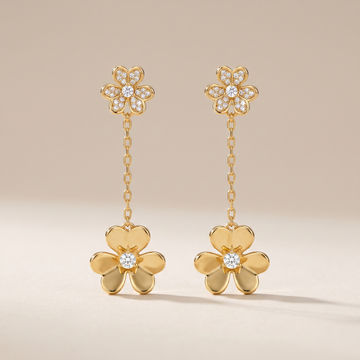 Frivole Pendant Drop Pavé Diamonds Earrings