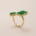 Green Clover Between The Finger Ring