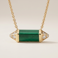 Les Berlingots De Malachite Pavé Diamonds Necklace