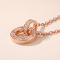Love Circle Pavé Diamonds Link Necklace