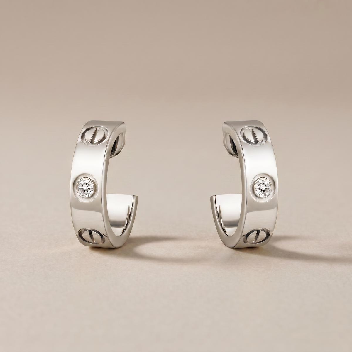 Love 2 Diamonds  Hoop Earrings