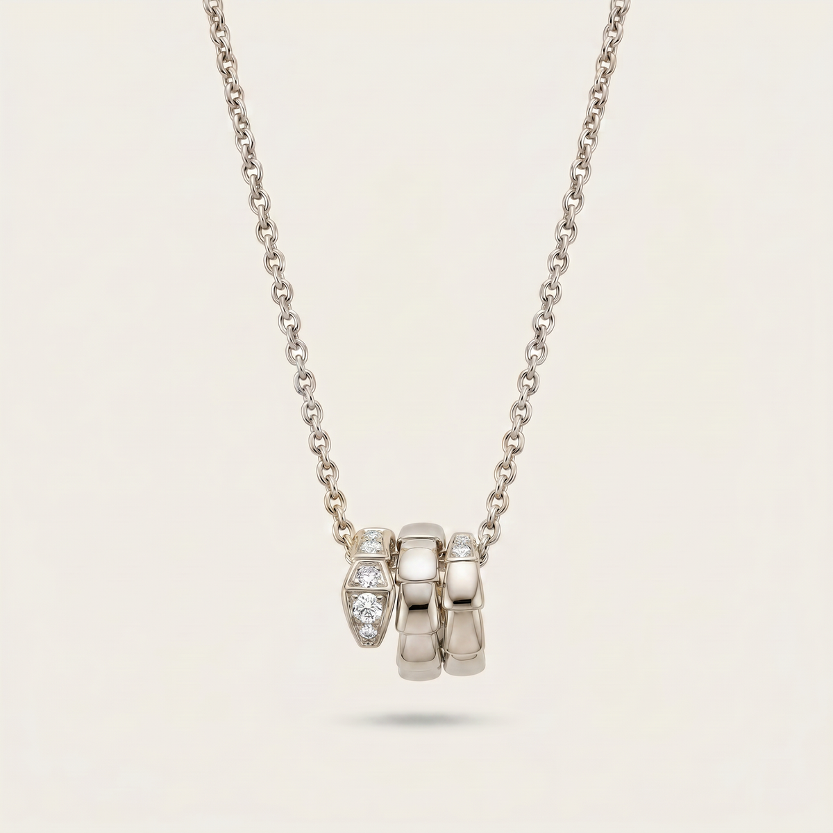 Serpenti Pavé Diamonds Coiled Viper Pendant Necklace