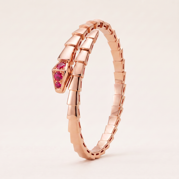 Serpenti Rose Red Stone Double Wrap Bracelet