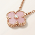 Sweet Alhambra Pink 1 Diamond Clover Necklace