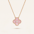 Sweet Alhambra Pink 1 Diamond Clover Necklace