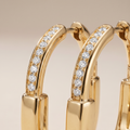 T Lock Medium Hoop Earrings