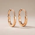 T Lock Medium Hoop Earrings