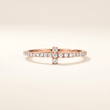 T Wire Pavé Diamonds Band Ring