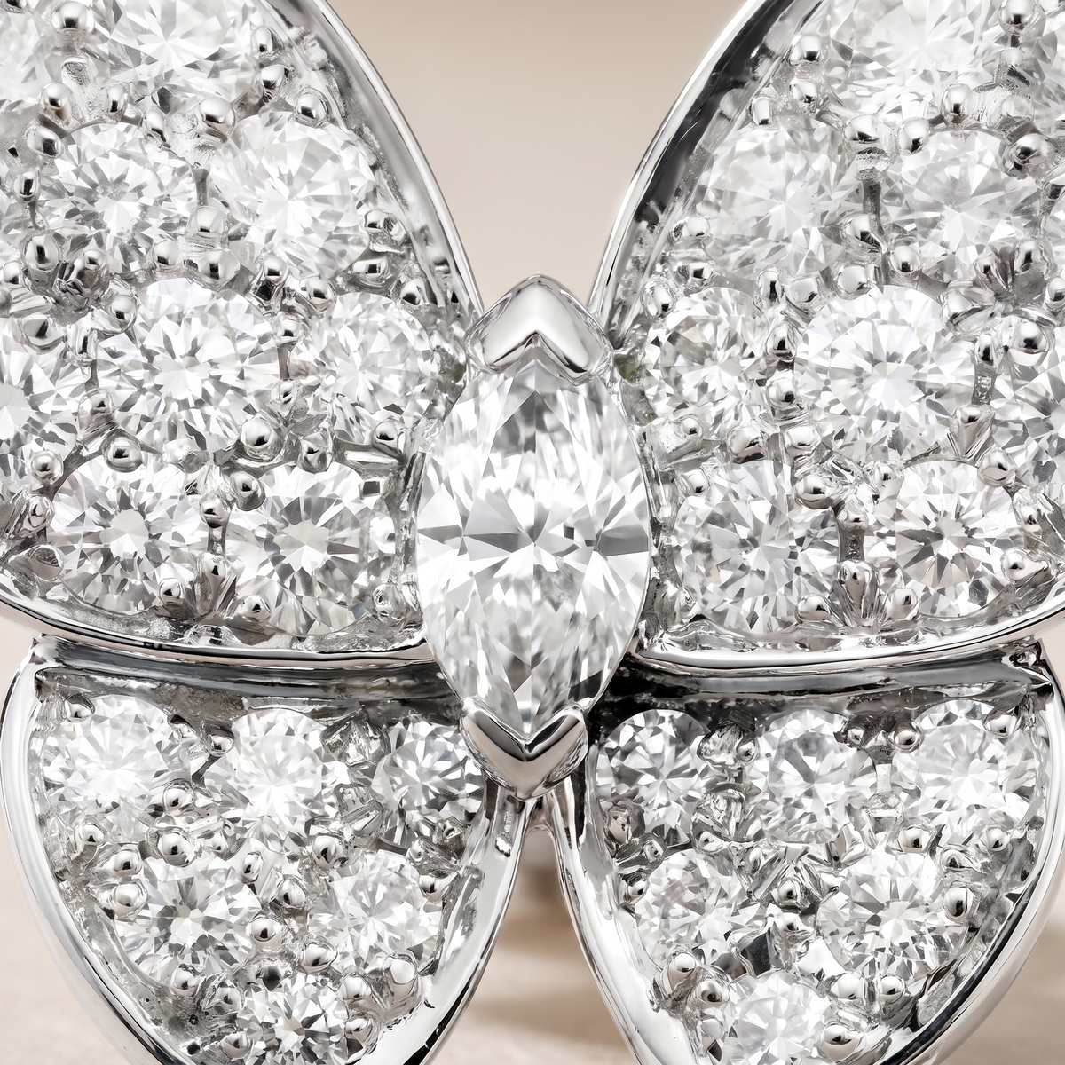 Two Butterfly Pavé Diamonds Earrings