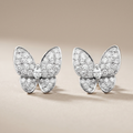 Two Butterfly Pavé Diamonds Earrings