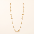 Vintage Alhambra Fluted And Diamond Clover 20 Motifs Necklace